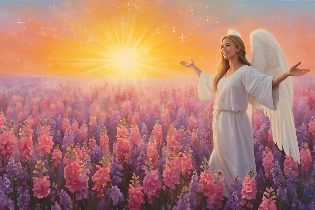 Angel encouraging success and the law of attraction.
