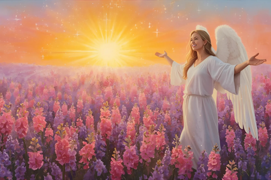 Angel encouraging success and the law of attraction.